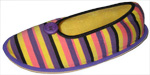 Ballerine Femme Rayée Semelle cuir